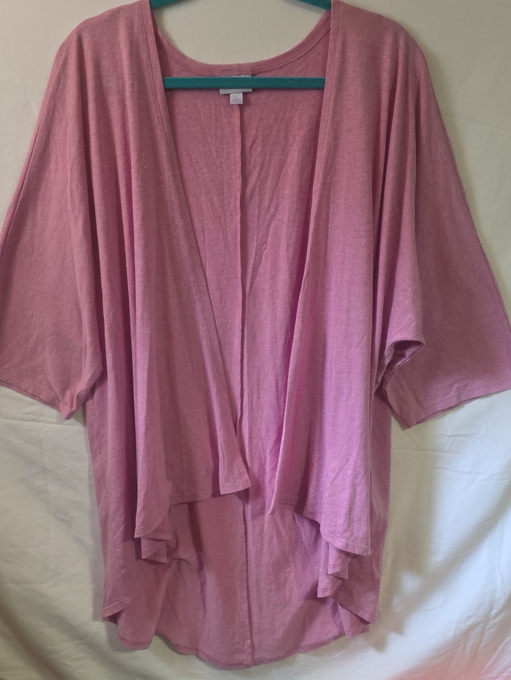 LuLaRoe Pink Open-Front Draped Cardigan